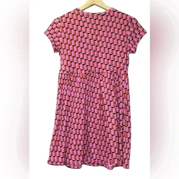 Diane Von Furstenberg For Target Pink Modern Geo Faux Wrap Dress Size M 8 NWT - Picture 5 of 7